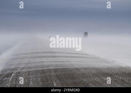 Saskatchewan plains winter extreme cold prairie scenic Stock Photo