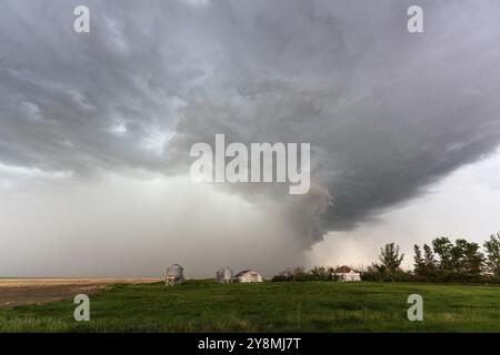 Prairie Summer Storms Saskatchewan Canada Ominous danger Stock Photo