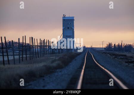 Saskatchewan plains winter extreme cold prairie scenic Stock Photo