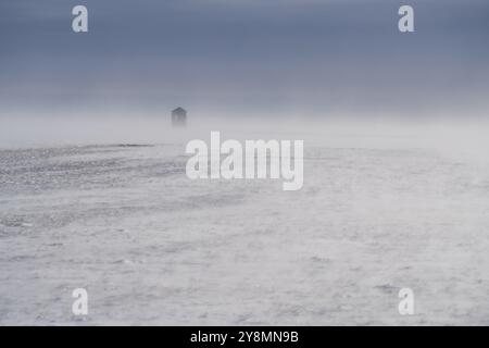 Saskatchewan plains winter extreme cold prairie scenic Stock Photo