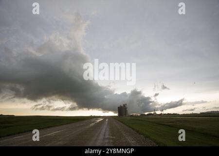 Prairie Storm Clouds in Saskatchewan Canada Mammatus Stock Photo