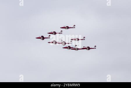 Snowbirds in Flight Canada formation acrobatic flying team Stock Photo