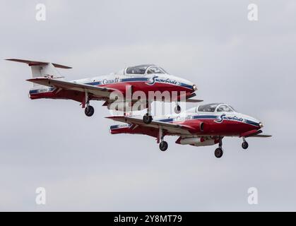 Snowbirds in Flight Canada formation acrobatic flying team Stock Photo