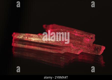 A macro photo of red glowing crystals Stock Photo