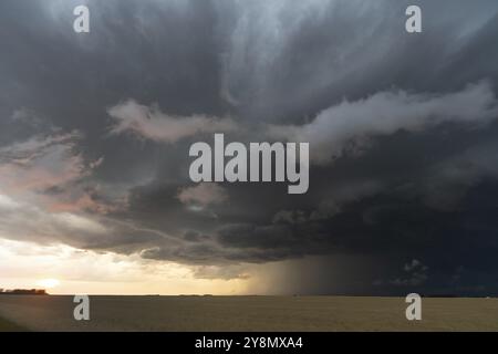 Prairie Storm Canada Summer time clouds warning Stock Photo