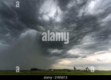 Prairie Summer Storms Saskatchewan Canada Ominous danger Stock Photo