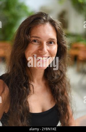 Selfie of 40 years old slavic woman close up without make up Stock Photo