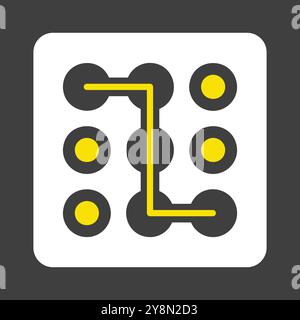 Lock pattern vector icon on dark background. Hand entering smartphone password symbol. Security sign. Graph symbol for your web site design, logo, app Stock Vector