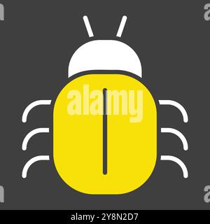 Software or program bug vector icon on dark background. Security sign. Graph symbol for your web site design, logo, app, UI Stock Vector