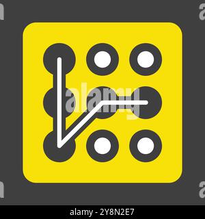 Lock pattern vector icon on dark background. Hand entering smartphone password symbol. Security sign. Graph symbol for your web site design, logo, app Stock Vector
