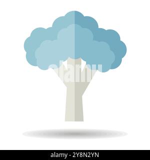 Broccoli isolated design vector icon. Vegetable sign. Graph symbol for food and drinks web site, apps design, mobile apps and print media, logo, UI Stock Vector