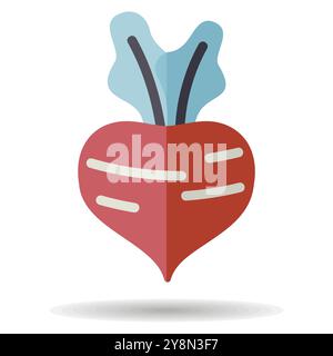 Beetroot isolated vector icon. Vegetable sign. Graph symbol for food and drinks web site, apps design, mobile apps and print media, logo, UI Stock Vector