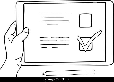 Agreement Pen doodle icon hand drawn illustration Stock Vector Image ...