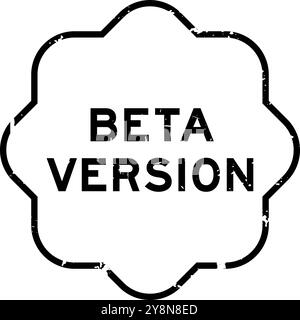 Grunge black beta version word rubber seal stamp on white background Stock Vector