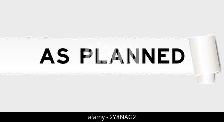 Ripped gray paper background that have word as planned under torn part Stock Vector