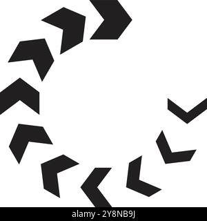 Dynamic Arrow Circle symbol. Speed, Fast Arrows Symbols Set. Vector Illustration on Transparent Background Stock Vector