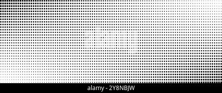 square halftone white and black color pattern gradient grunge texture background. Pop art comic style vector illustration Stock Vector