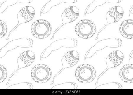 Black and white spooky Halloween-themed coloring page featuring eyeballs and fingers. Perfect for creative, eerie fun. Stock Vector