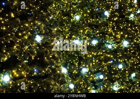 Close-Up of Green Christmas Tree Decoration for Text Overlay Background Stock Photo