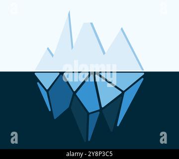 Dark net deep web surface level iceberg concept illustration Stock Vector