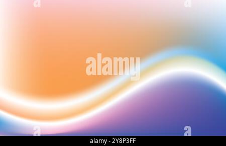 A vibrant and colorful abstract image featuring a flowing gradient wave in shades of orange, blue, and purple, perfect for modern design projects. Stock Vector