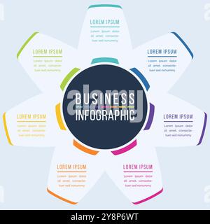 7 Steps Infographic circle design 7 steps, objects, elements or Options infographic business information template Stock Vector