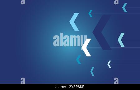 A futuristic blue background featuring multiple arrows pointing in different directions. This energetic image is perfect for projects related to movem Stock Vector