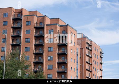 Modern high rise apartment building in Liverpool, UK Stock Photo