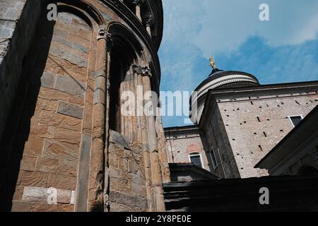 Southern Prothyrum of the Basilica of Santa Maria Maggiore, church located in Bergamo Citta Alta, in Piazza del Duomo of Upper Town, Bergamo, Italy Stock Photo