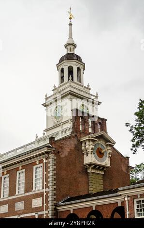 Independence Hall building, historical landmark and centerpiece of the Independence National Historical Park in Philadelphia, Pennsylvania, USA Stock Photo