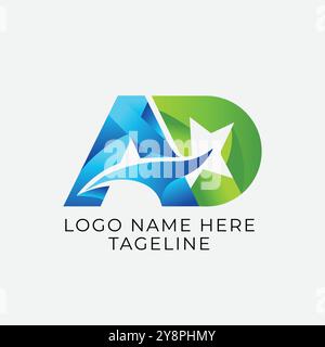 Initial AD Letter Logo With Creative Modern Business Typography Vector Template. Creative Gradient AD Logo Vector. Stock Vector