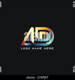 Initial AD Letter Logo With Creative Modern Business Typography Vector Template. Creative Gradient AD Logo Vector. Stock Vector