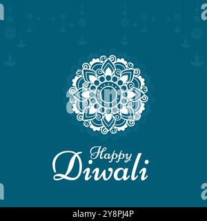 happy Diwali, vector graphic happy Diwali, Diwali greeting card, social media post design, vector file, editable template. Stock Vector