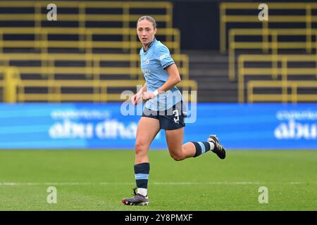 Naomi Layzell of Manchester City Women during the The Barclays Women's Super League match Manchester City Women vs West Ham United Women at Joie Stadium, Manchester, United Kingdom, 6th October 2024  (Photo by Cody Froggatt/News Images) Stock Photo