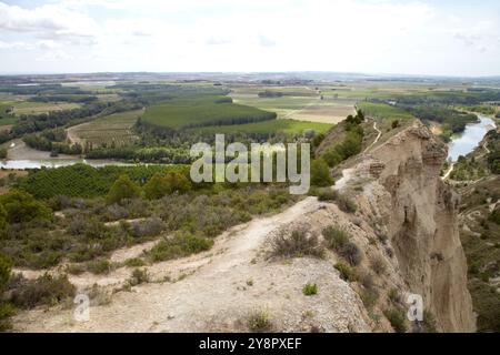 Aragon and Arga rivers¥ confluence, Peñalen ravine, Funes, Navarre, Spain. Stock Photo