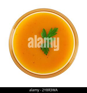 Pumpkin cream soup isolated on white background Stock Photo