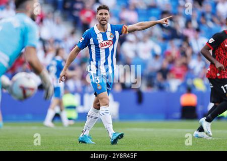 Barcelona, Spain. 5th Oct, 2024. Sergi Gomez (Espanyol) Football/Soccer : Spanish 'LaLiga EA Sports' match between RCD Espanyol de Barcelona 2-1 RCD Mallorca at the Stage Front Stadium in Barcelona, Spain . Credit: Mutsu Kawamori/AFLO/Alamy Live News Stock Photo