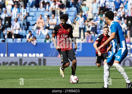 Barcelona, Spain. 5th Oct, 2024. Samu Costa (Mallorca) Football/Soccer : Spanish 'LaLiga EA Sports' match between RCD Espanyol de Barcelona 2-1 RCD Mallorca at the Stage Front Stadium in Barcelona, Spain . Credit: Mutsu Kawamori/AFLO/Alamy Live News Stock Photo