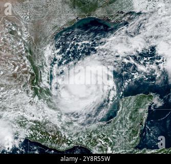 Gulf of Mexico, United States. 06th Oct, 2024. Tropical Storm Milton, expected to become a major Category 3 hurricane moves across the Gulf of Mexico heading for Florida, shown on the GOES-East satellite, October 6, 2024 from Earth Orbit. Credit: GOES-East/NOAA/Alamy Live News Stock Photo