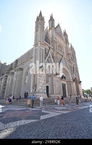 Orvieto Cathedral or Duomo is a large 14th Century Roman Catholic cathedral dedicated to the Assumption of the Virgin Mary Stock Photo