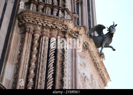 Orvieto Cathedral or Duomo is a large 14th Century Roman Catholic cathedral dedicated to the Assumption of the Virgin Mary Stock Photo