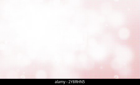 Abstract light pink and red halftone pattern on white background with copy space. Dotted pattern for template, brochure, business card, web page etc. Stock Photo