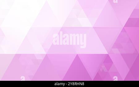 Abstract background made of many white, pink and purple triangles in different sizes. High resolution full frame geometric triangular shape background Stock Photo