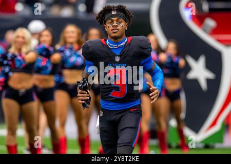 Houston, TX, USA. 6th Oct, 2024. Houston Texans wide receiver Tank Dell (3) enters the field prior to a game between the Buffalo Bills and the Houston Texans in Houston, TX. Trask Smith/CSM/Alamy Live News Stock Photo