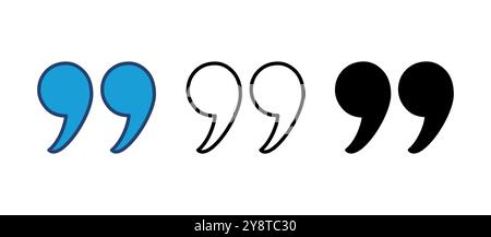 Quote icon vector. Quotation mark symbol. Stock Vector