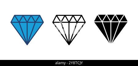 Diamond icon vector. diamond gems vector icon. Stock Vector