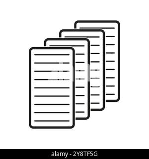 Stack of documents. Paper files icon. File management symbol. Black folder graphic. Stock Vector