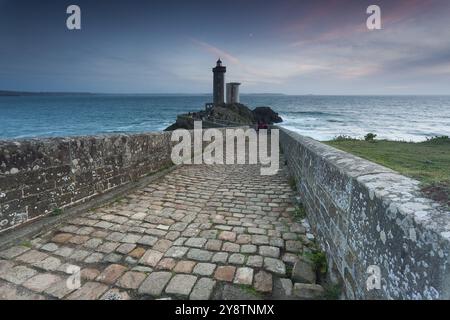 Petit Minou Lighthouse. Plougonvelin, Brittany, France, Europe Stock Photo