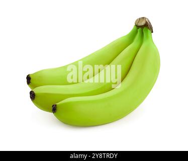 Fresh ripe green bananas isolated on white Stock Photo