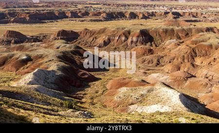 Multiple colors and layers of rocks and minerals make up this geological wonder in Arizona Stock Photo